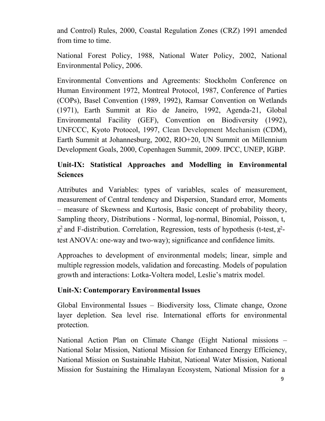 TNSET Syllabus - Environmental Sciences - Page 9