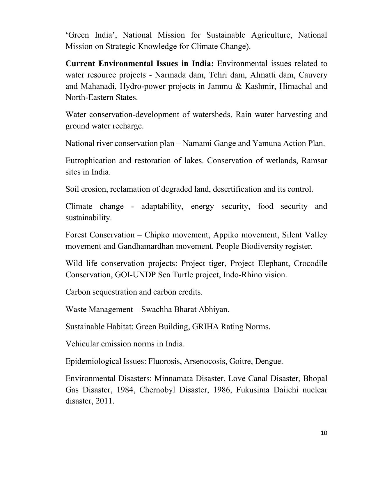 TNSET Syllabus - Environmental Sciences - Page 10