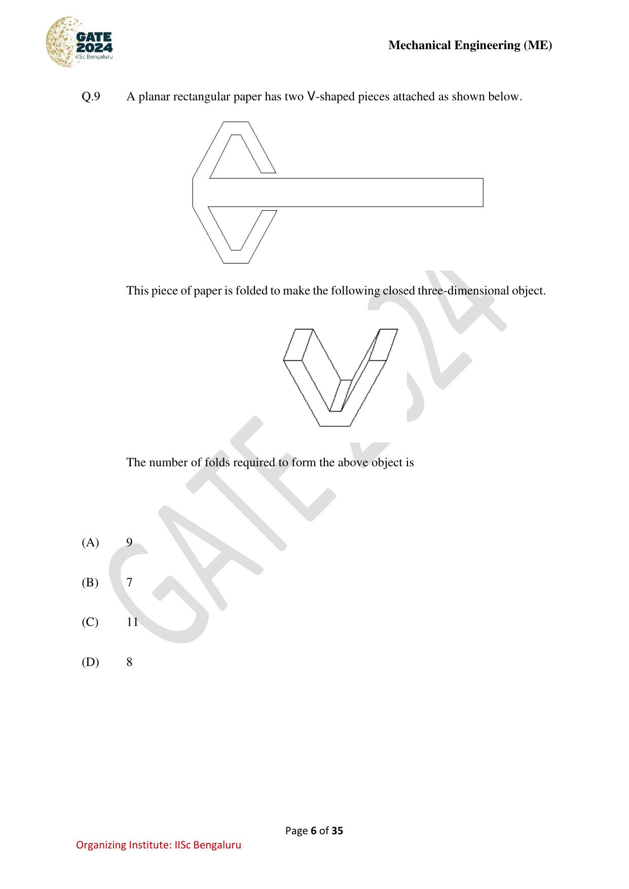 GATE 2024 Mechanical Engineering (ME) Question Paper - Page 6