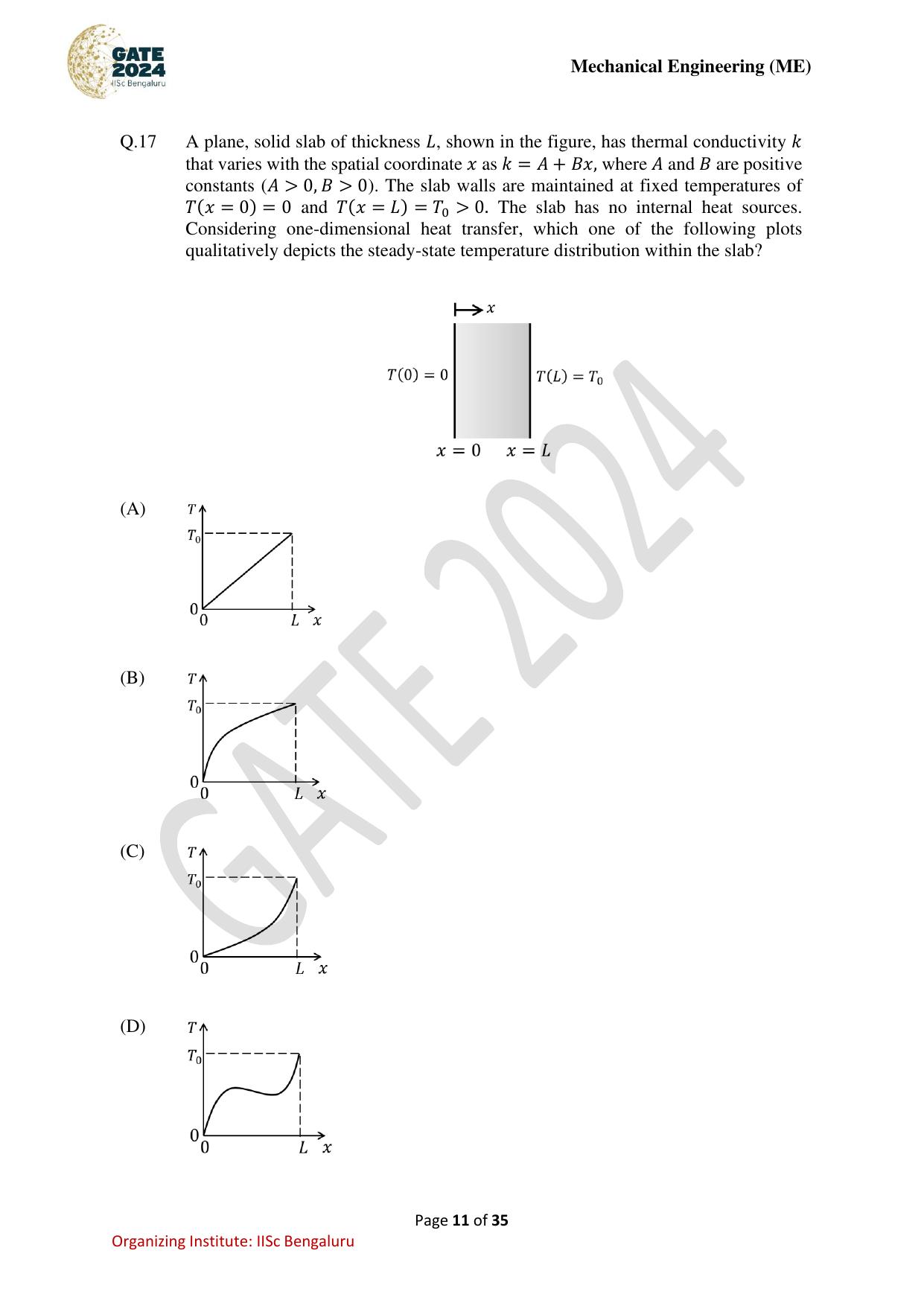 GATE 2024 Mechanical Engineering (ME) Question Paper - Page 11