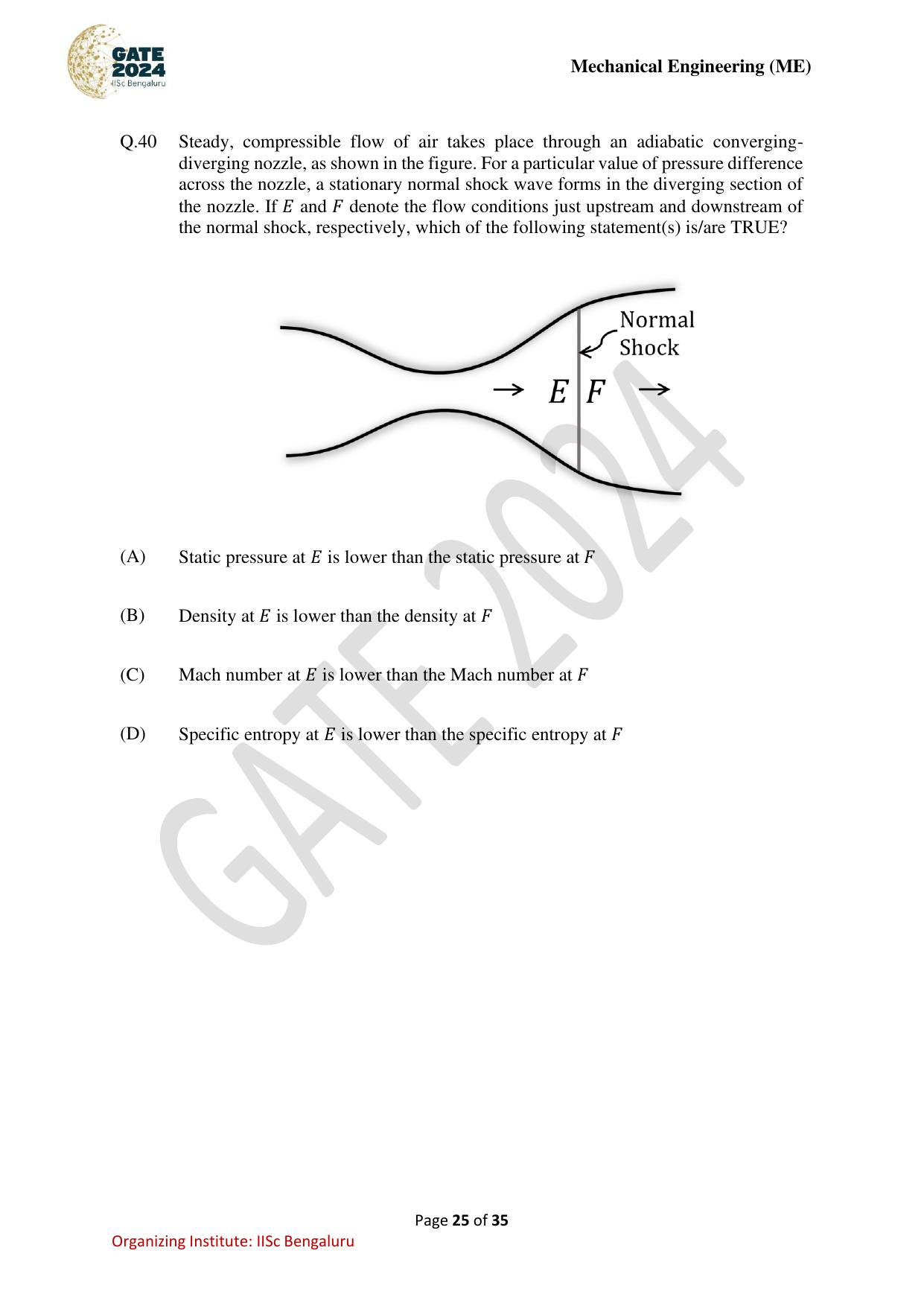 GATE 2024 Mechanical Engineering (ME) Question Paper - Page 25