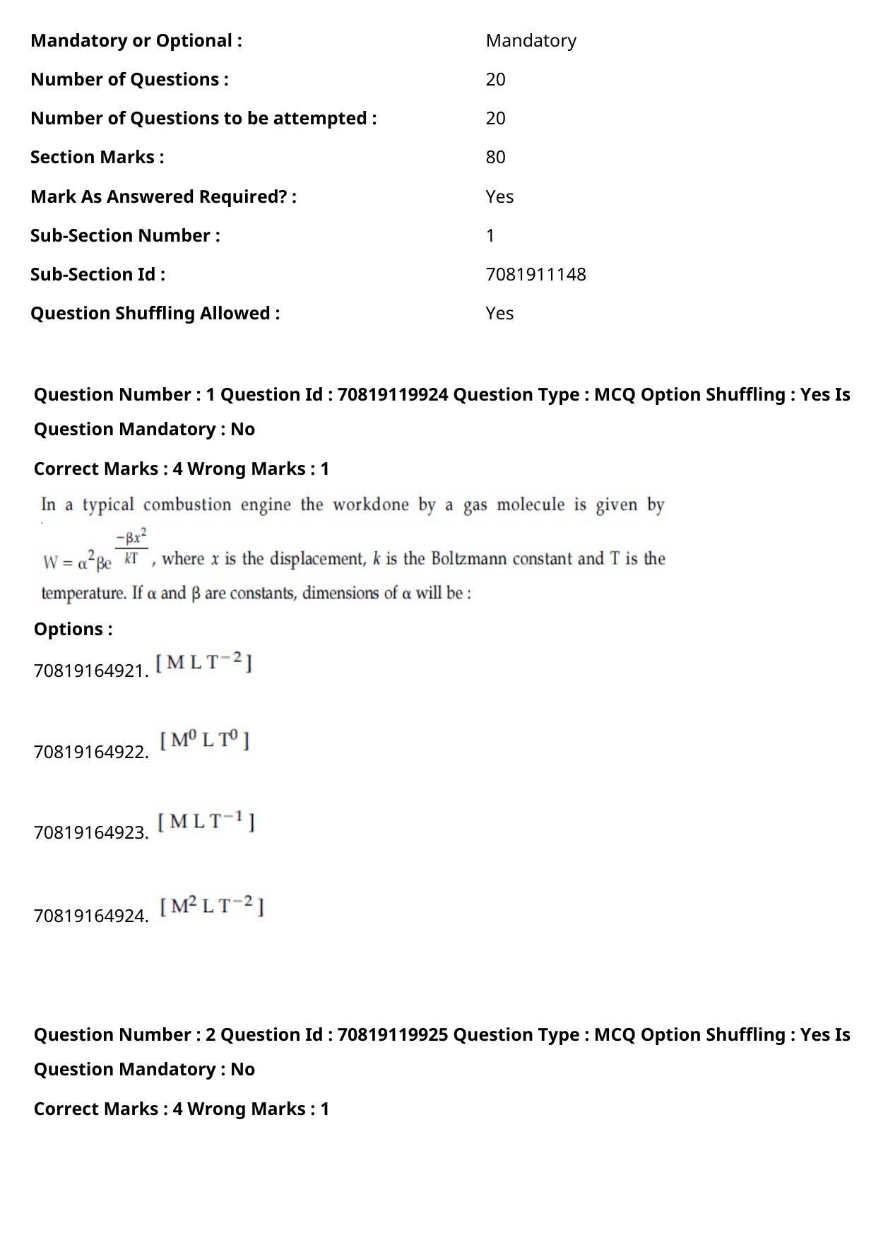 JEE Mains 2021: BTech English (Shift 1) 26-02-2021 Question Paper - Page 2