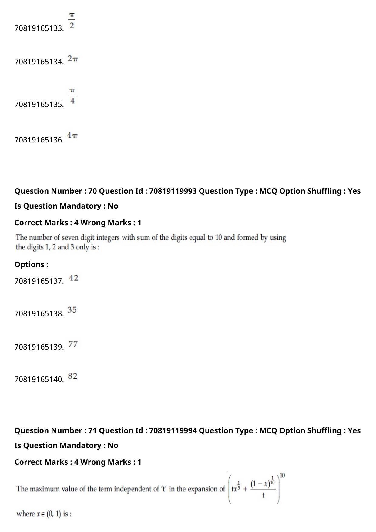 JEE Mains 2021: BTech English (Shift 1) 26-02-2021 Question Paper - Page 42