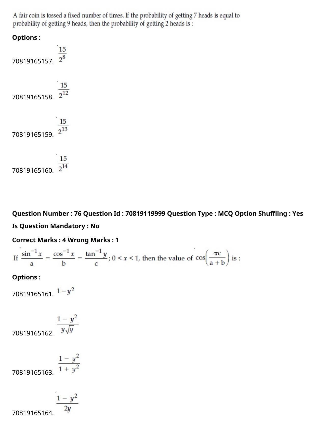 JEE Mains 2021: BTech English (Shift 1) 26-02-2021 Question Paper - Page 45