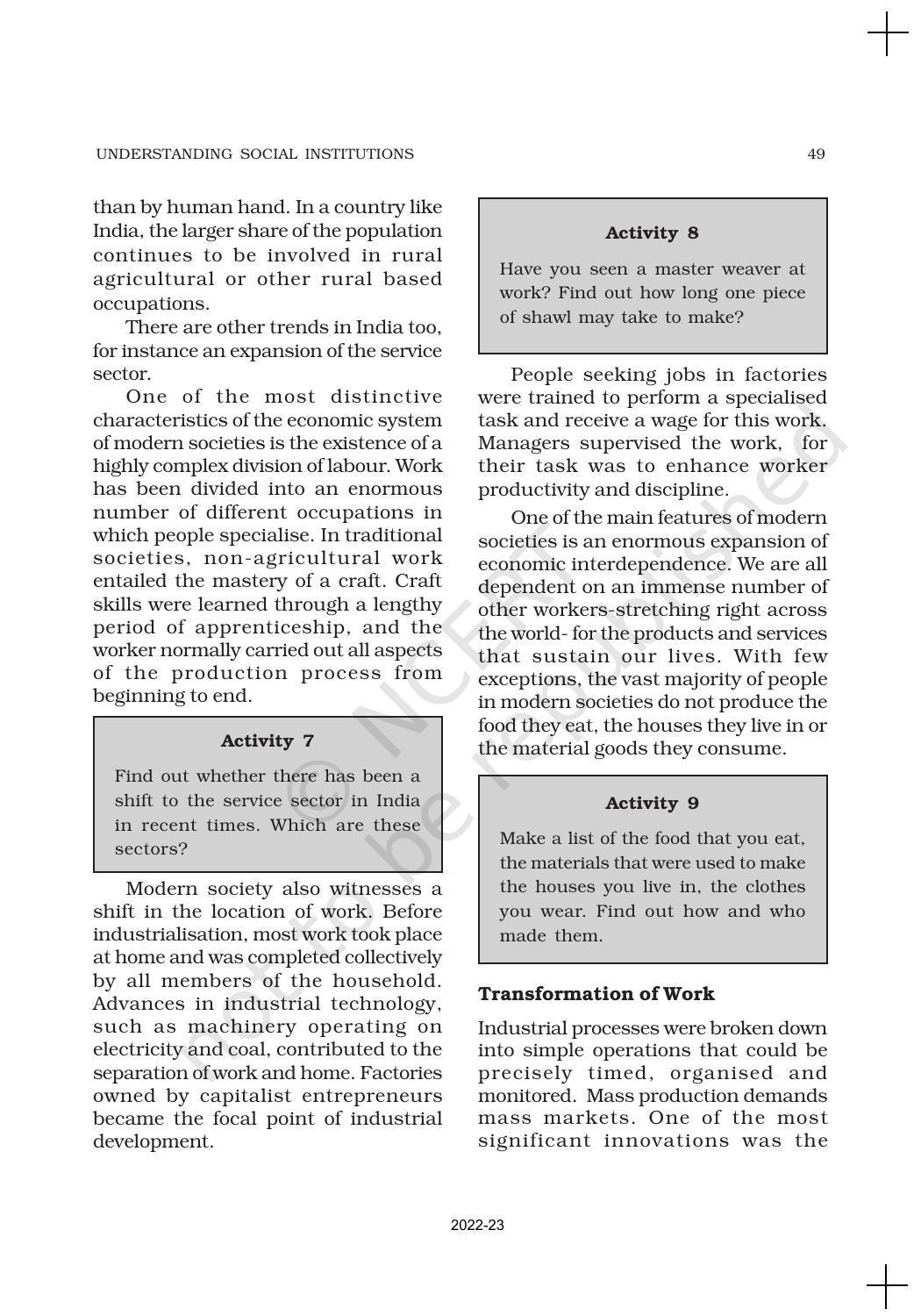 NCERT Book for Class 11 Sociology (Part-I) Chapter 3 Understanding Social Institutions - Page 10