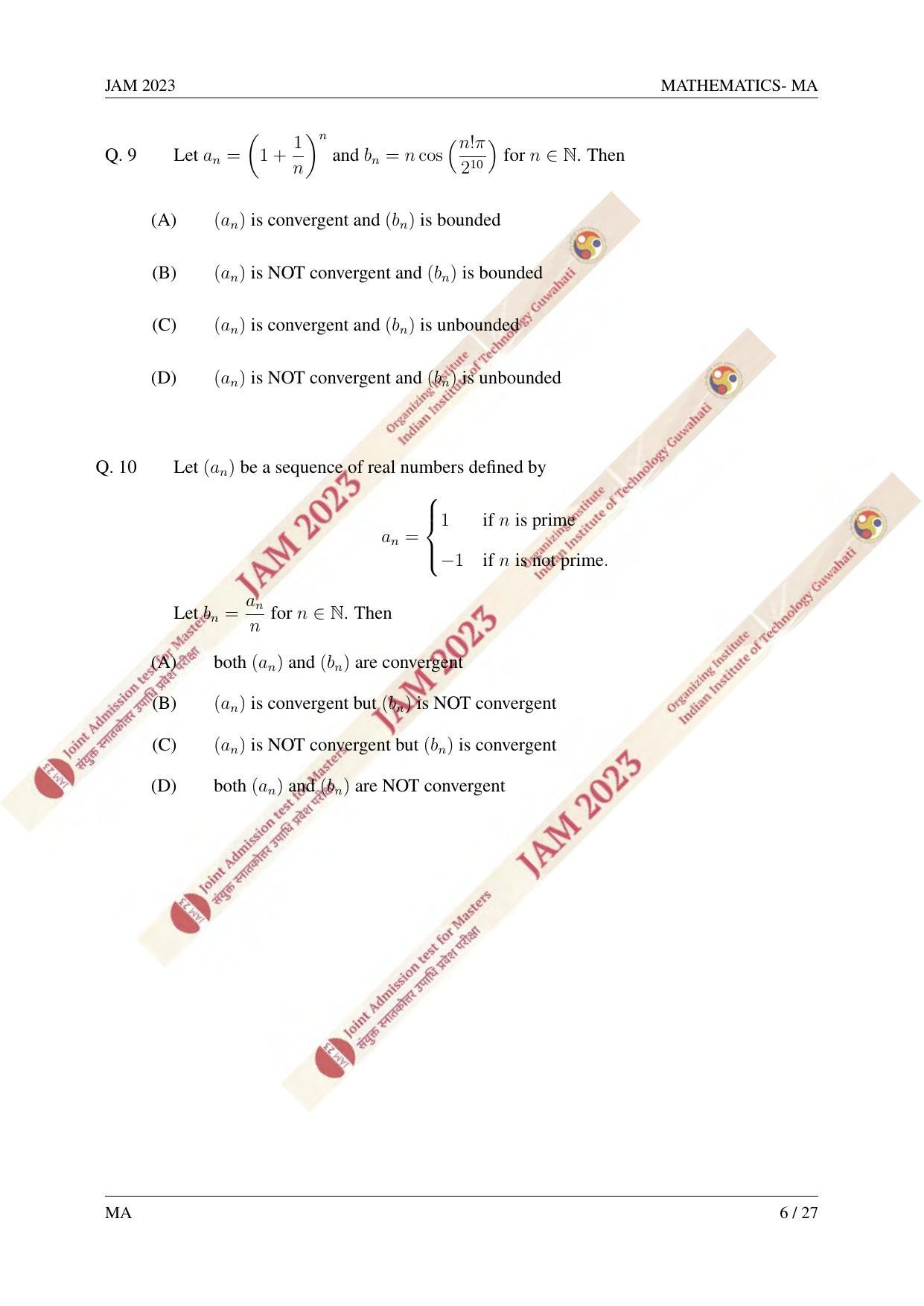 JAM 2023: MA Question Paper - Page 5