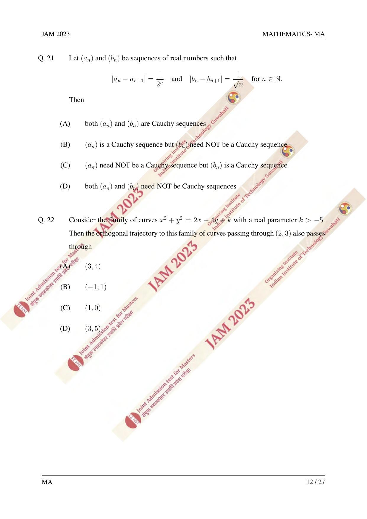 JAM 2023: MA Question Paper - Page 11