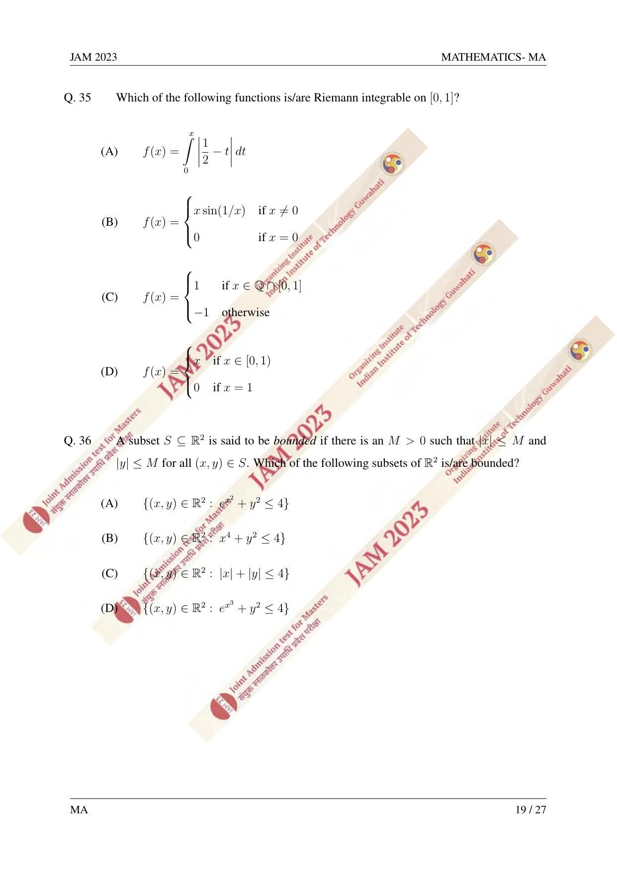 JAM 2023: MA Question Paper - Page 18