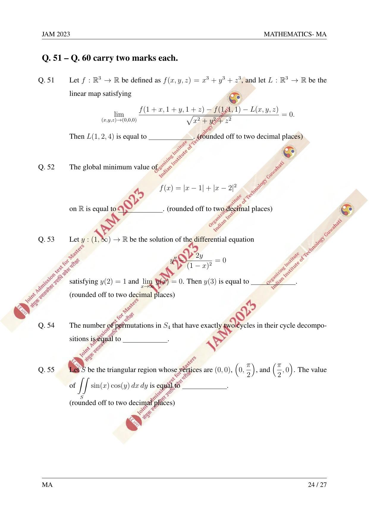 JAM 2023: MA Question Paper - Page 23