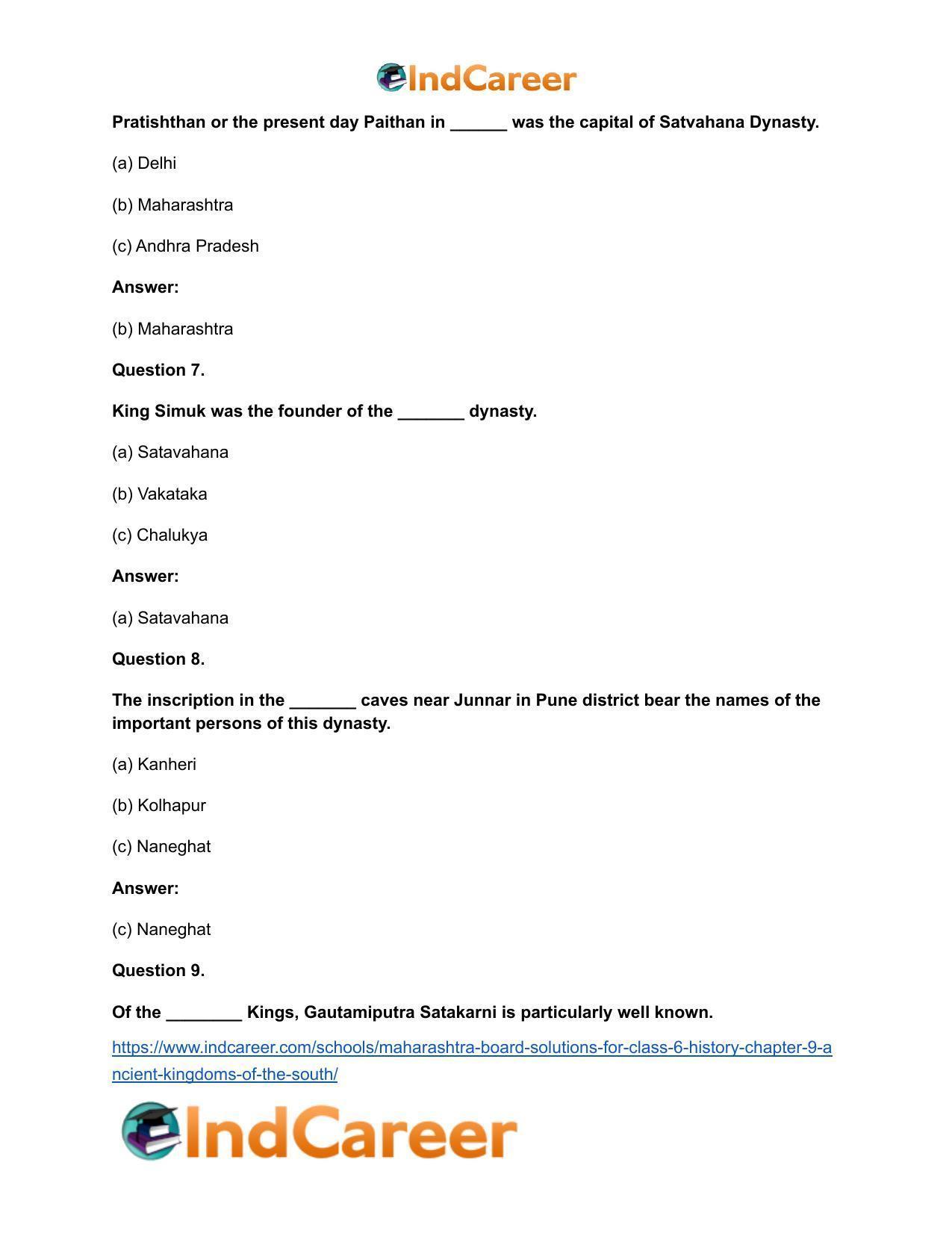 Maharashtra Board Solutions for Class 6- History: Chapter 9- Ancient Kingdoms of the South - Page 9