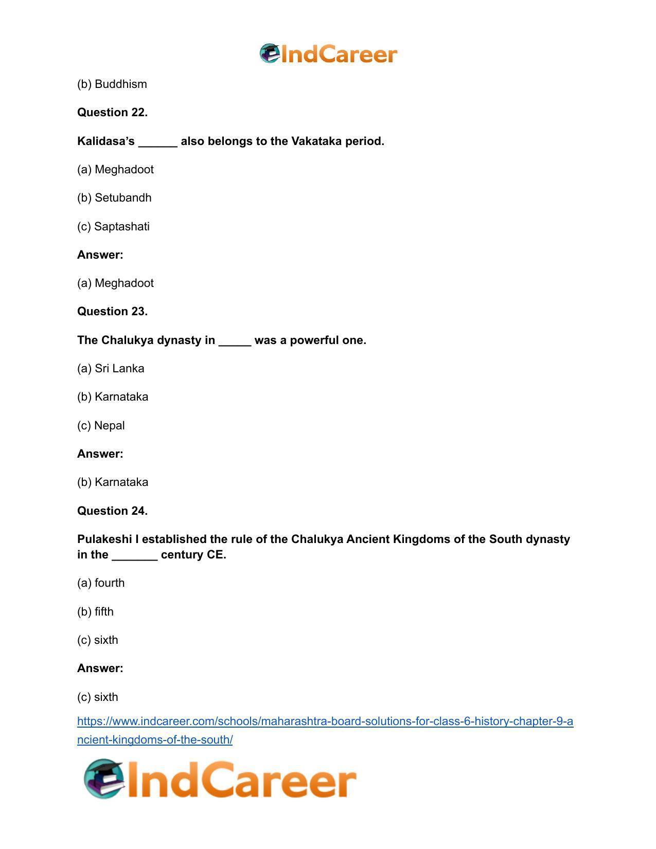 Maharashtra Board Solutions for Class 6- History: Chapter 9- Ancient Kingdoms of the South - Page 14