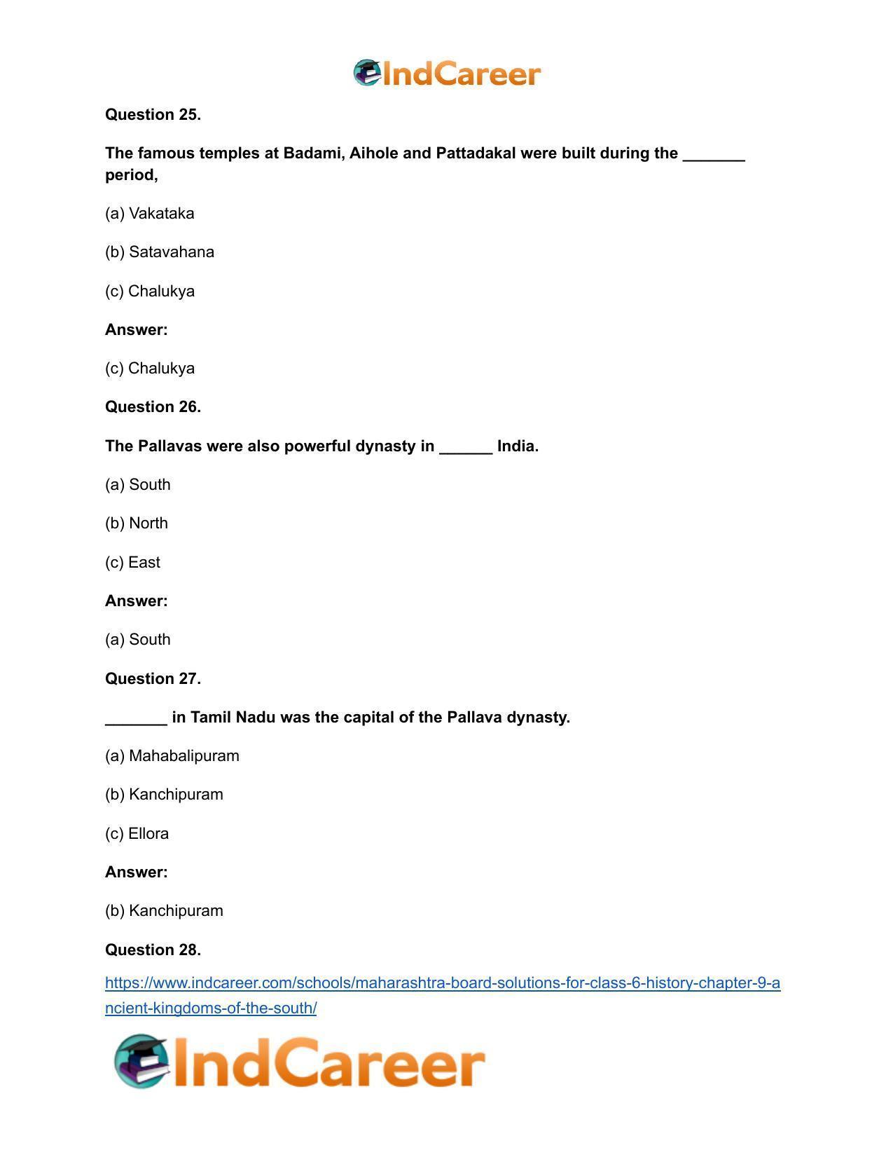 Maharashtra Board Solutions for Class 6- History: Chapter 9- Ancient Kingdoms of the South - Page 15