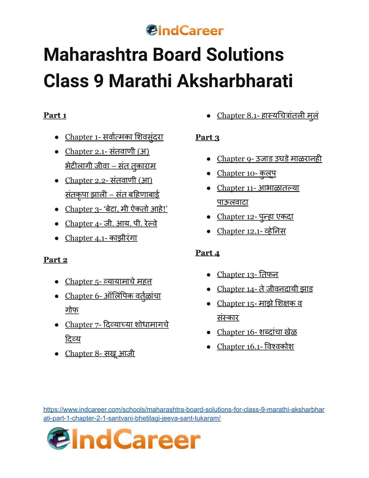 Maharashtra Board Solutions for Class 9- Marathi Aksharbharati (Part- 1): Chapter 2.1- संतवाणी (अ) भेटीलागी जीवा – संत तुकाराम - Page 20