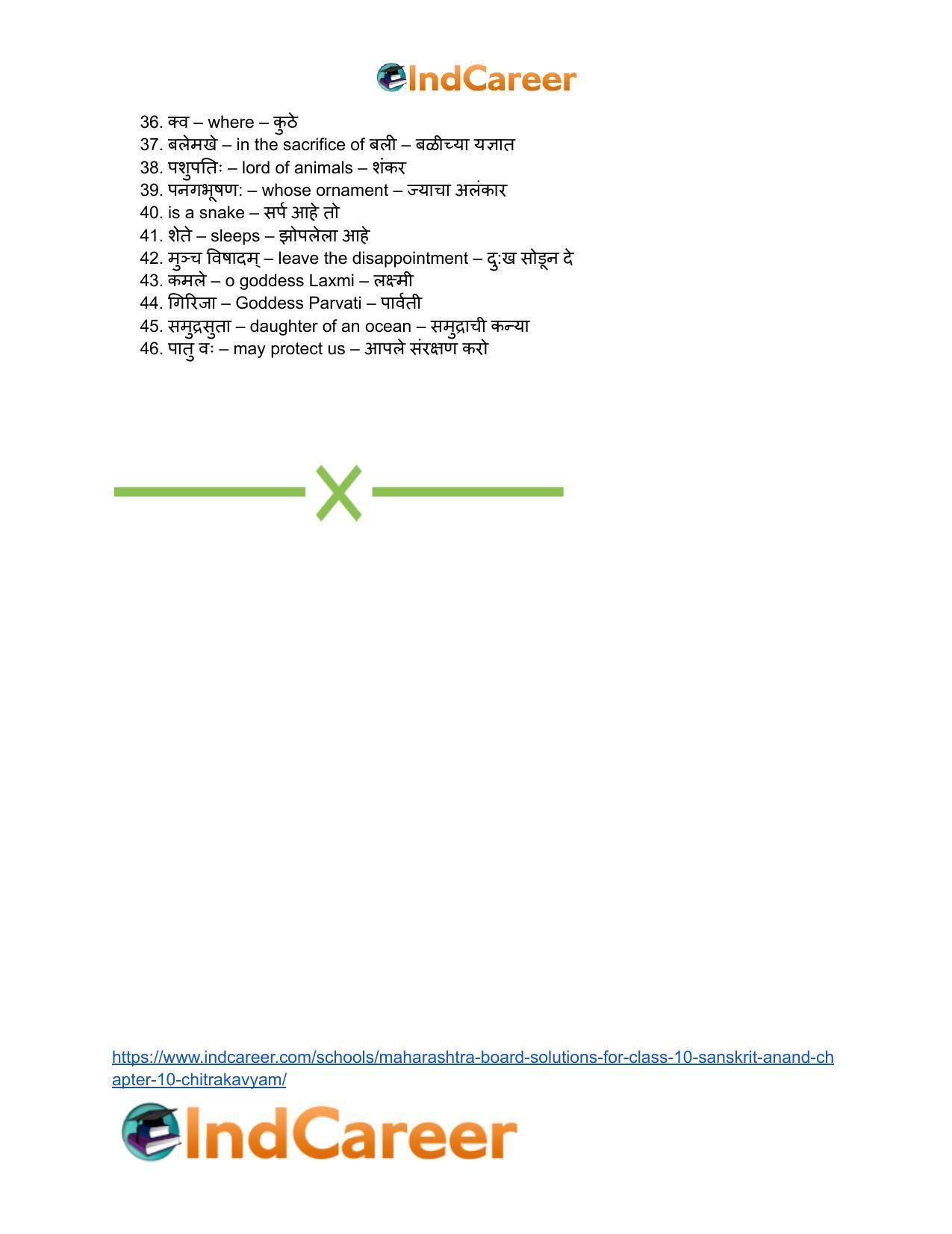 Maharashtra Board Solutions for Class 10- Sanskrit Anand: Chapter 10- चित्रकाव्यम् - Page 23