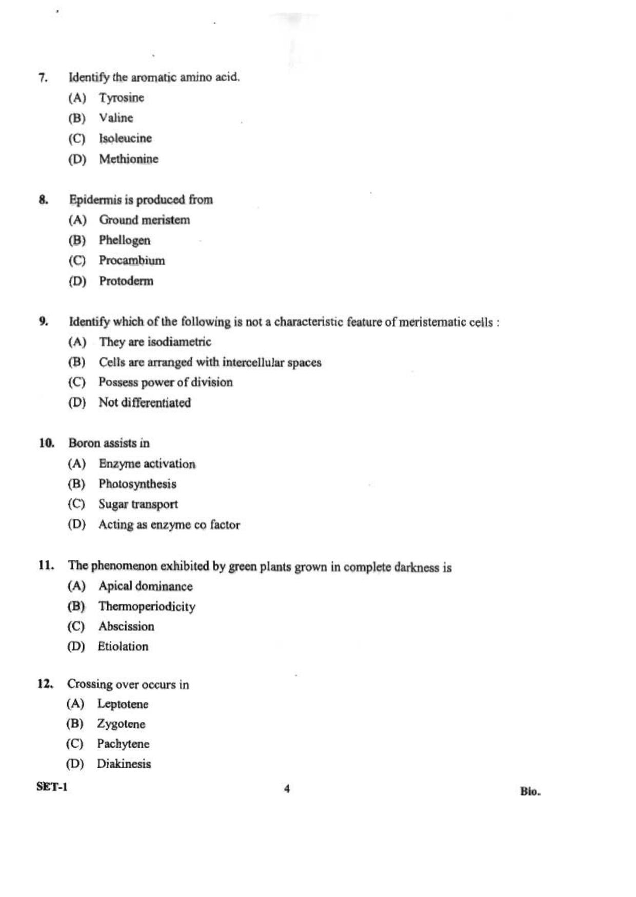 OJEE 2013 Biology Set 1 Question Paper IndCareer Docs