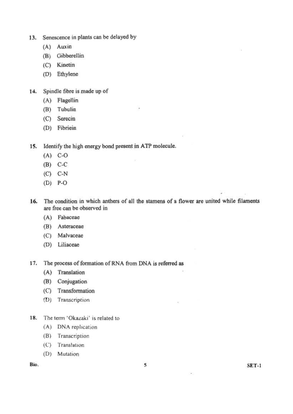 OJEE 2013 Biology Set 1 Question Paper - Page 3