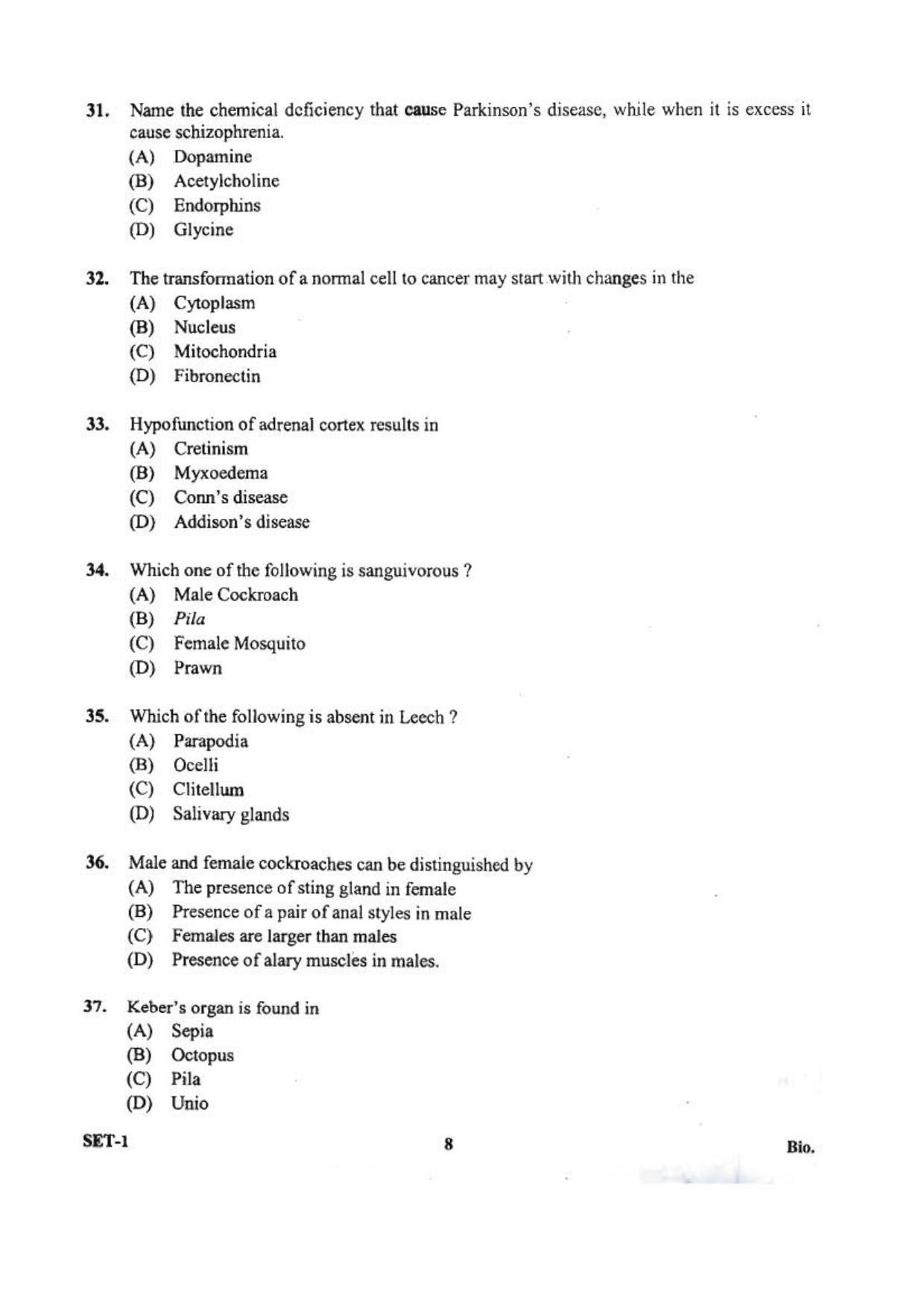 OJEE 2013 Biology Set 1 Question Paper - Page 6