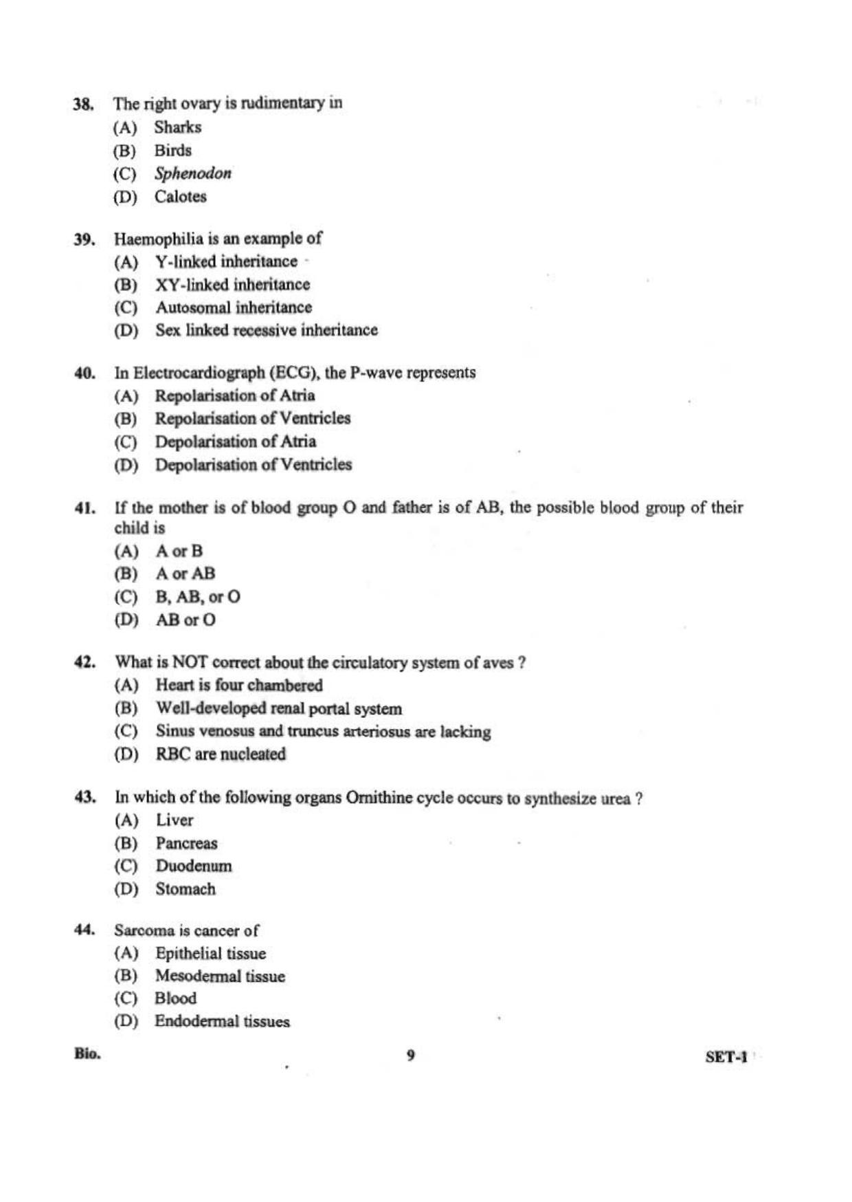 OJEE 2013 Biology Set 1 Question Paper - Page 7