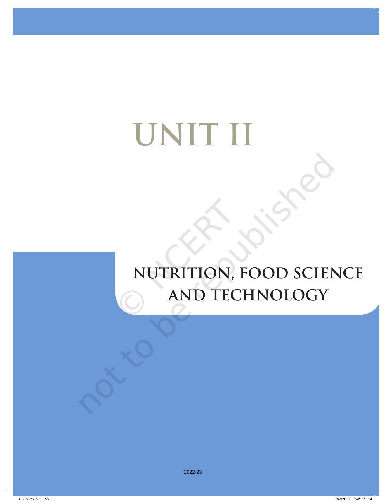 NCERT Book for Class 12 Home Science (Part -I) Chapter 2 Clinical Nutrition and Dietetics - Page 1