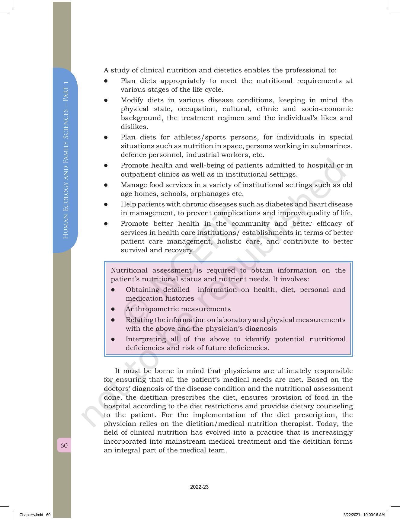 NCERT Book for Class 12 Home Science (Part -I) Chapter 2 Clinical Nutrition and Dietetics - Page 8