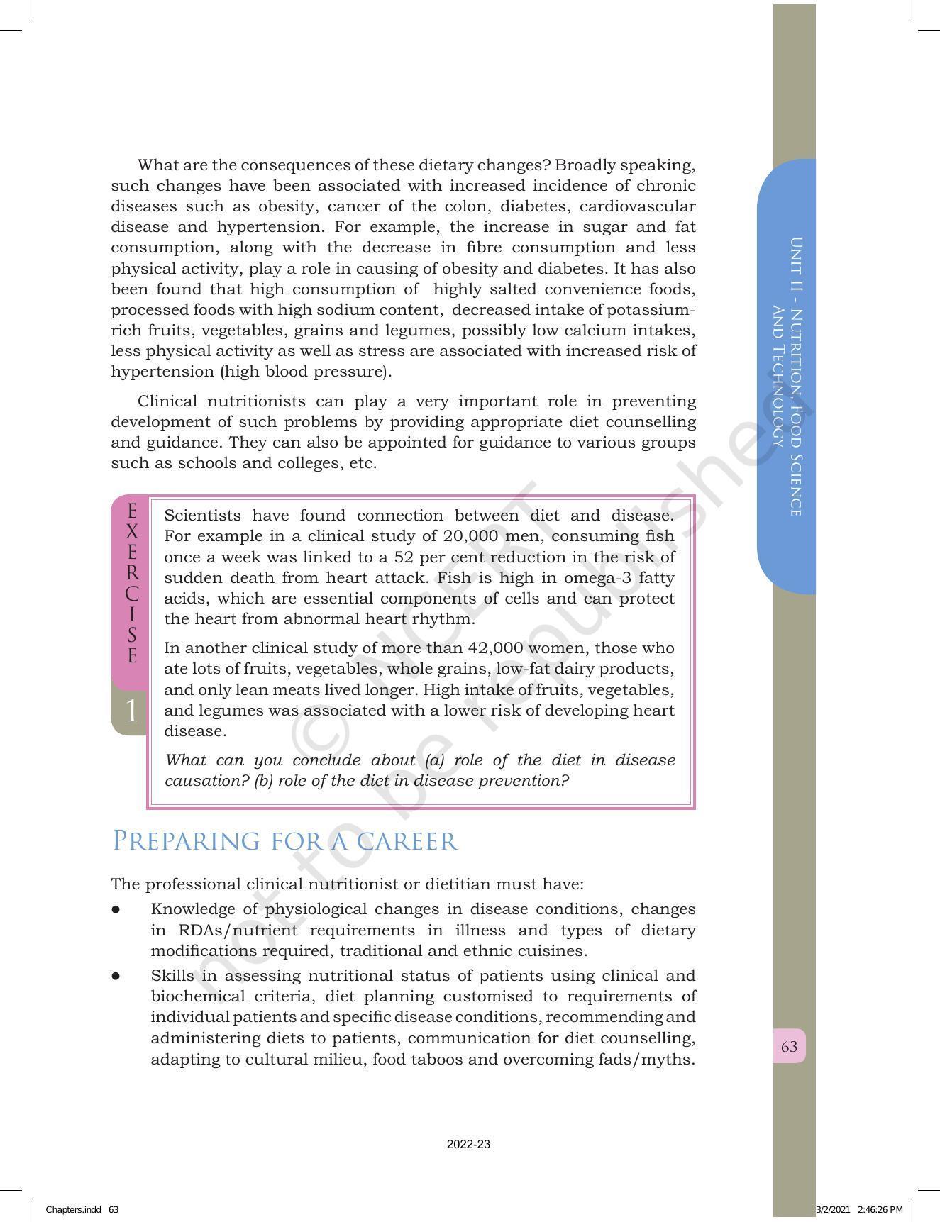NCERT Book for Class 12 Home Science Chapter 2 Clinical