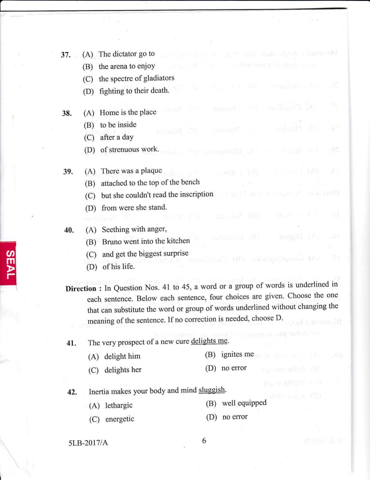 KLEE 5 Year LLB Exam 2017 Question Paper - Page 6