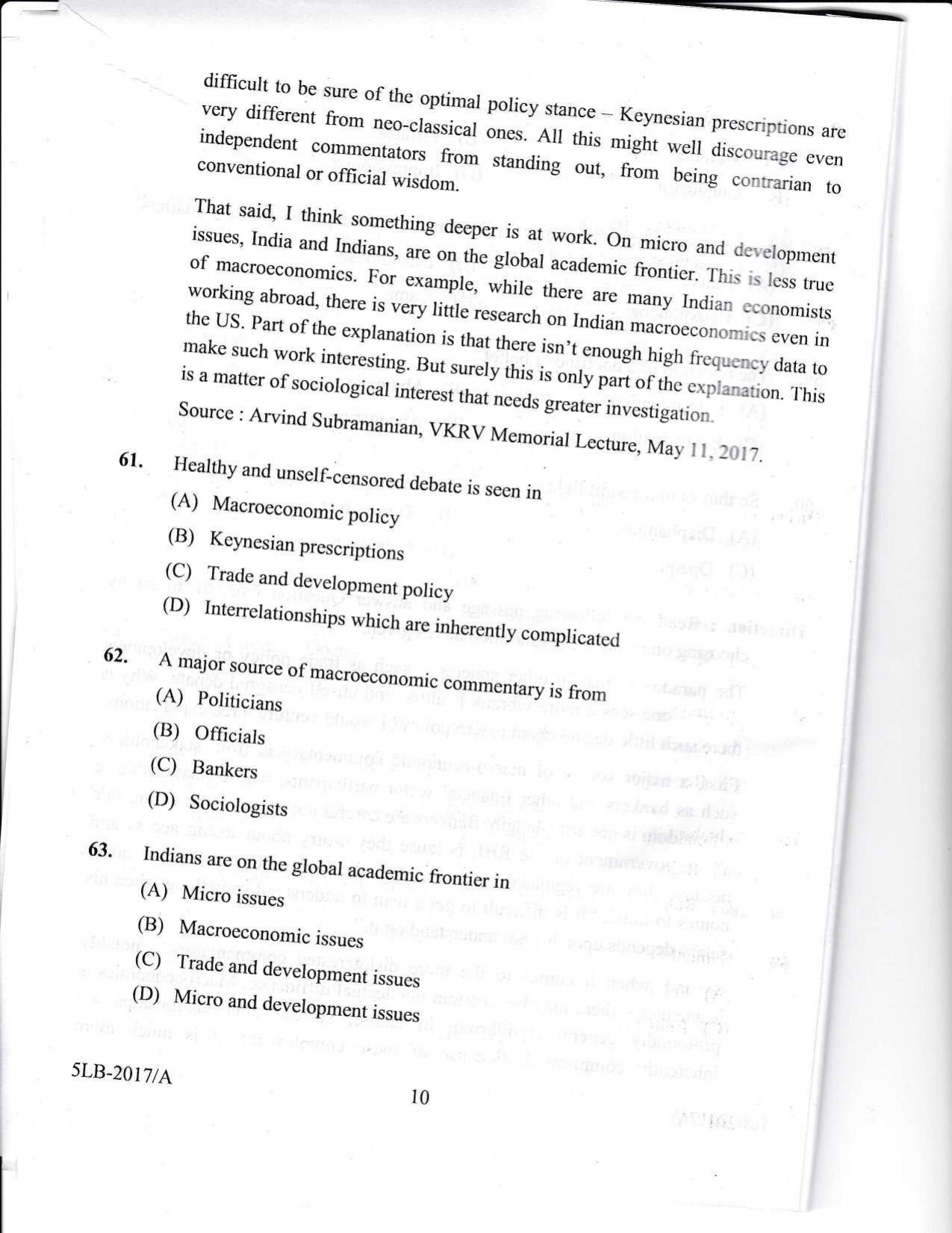 KLEE 5 Year LLB Exam 2017 Question Paper - Page 10