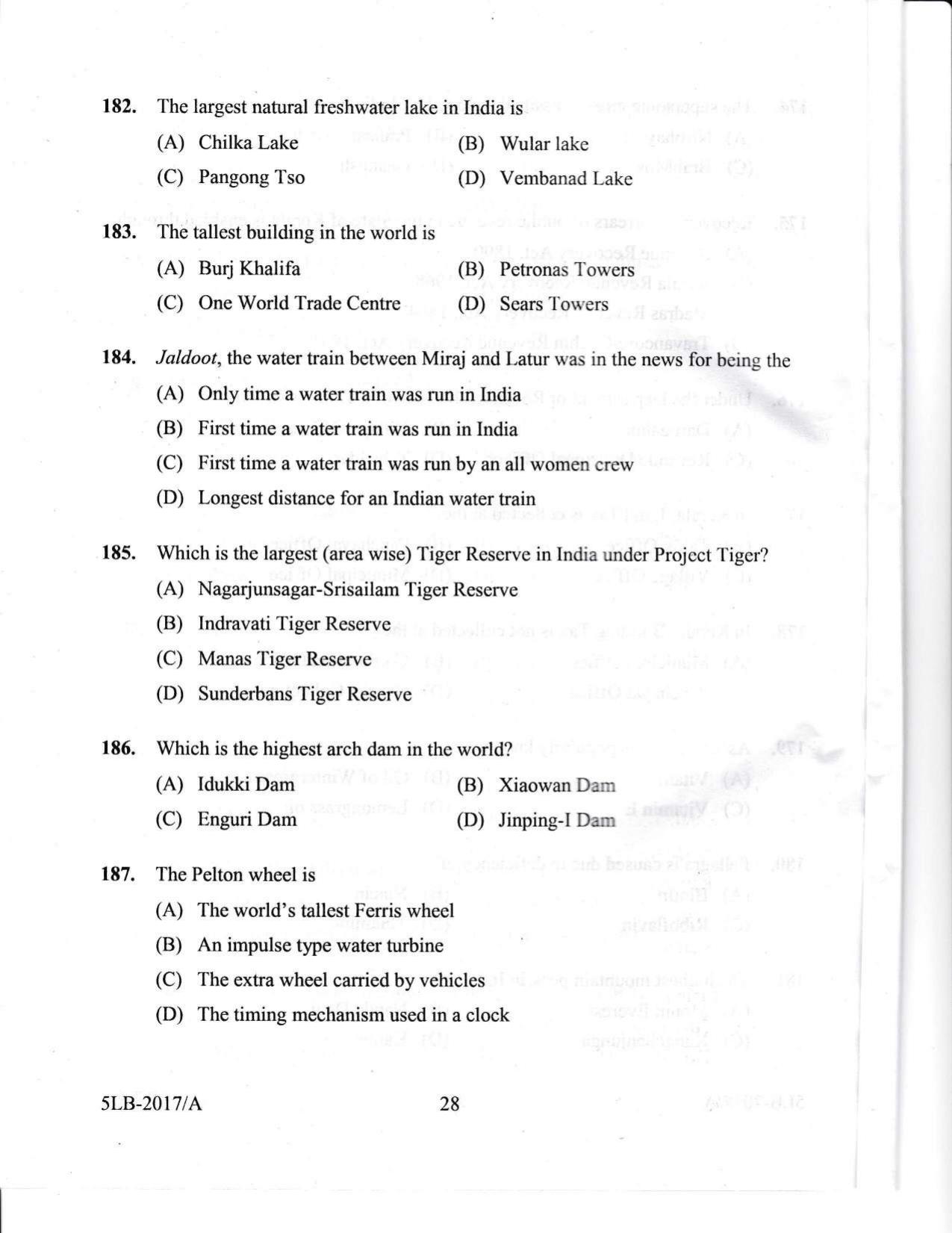 KLEE 5 Year LLB Exam 2017 Question Paper - Page 28