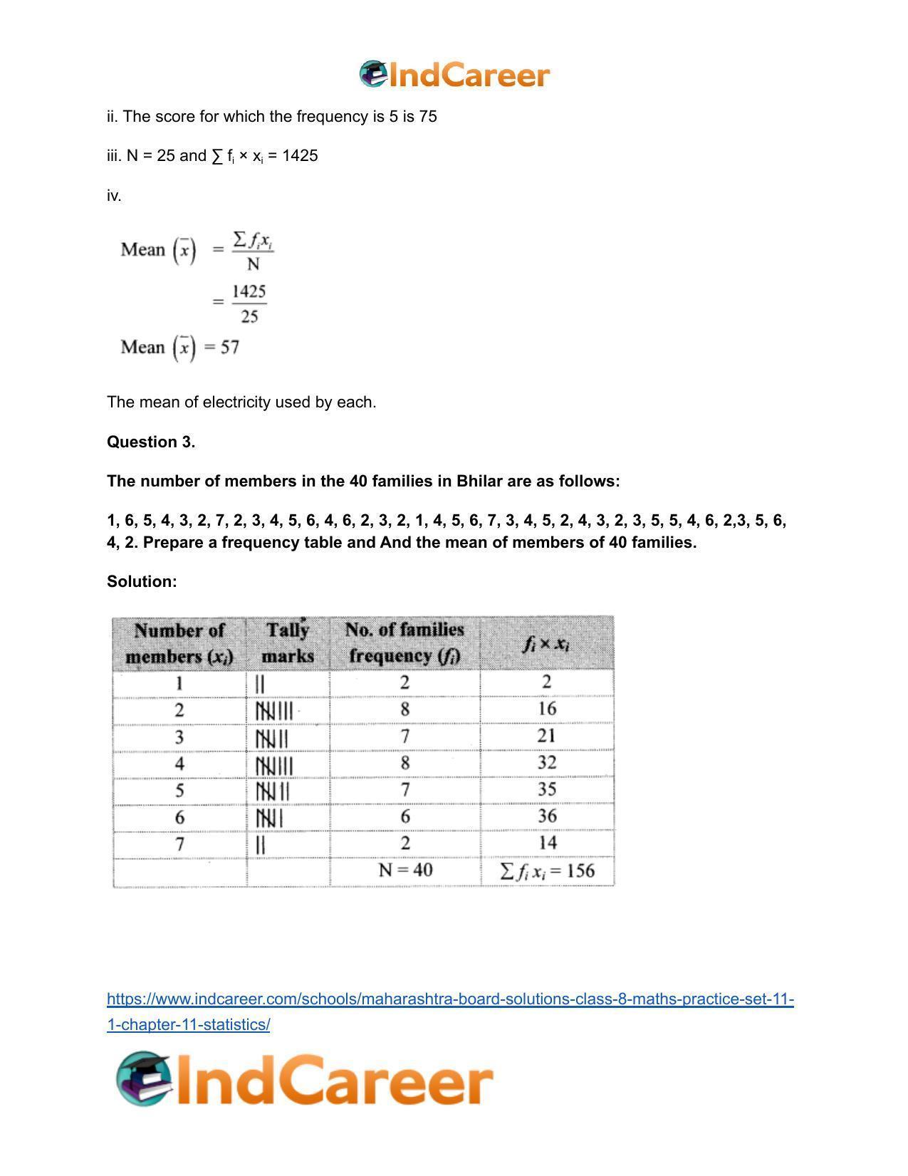 Maharashtra Board Solutions Class 8-Maths (Practice Set 11.1): Chapter 11- Statistics - Page 5