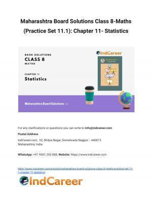Maharashtra Board Solutions Class 8-Maths (Practice Set 11.1): Chapter 11- Statistics
