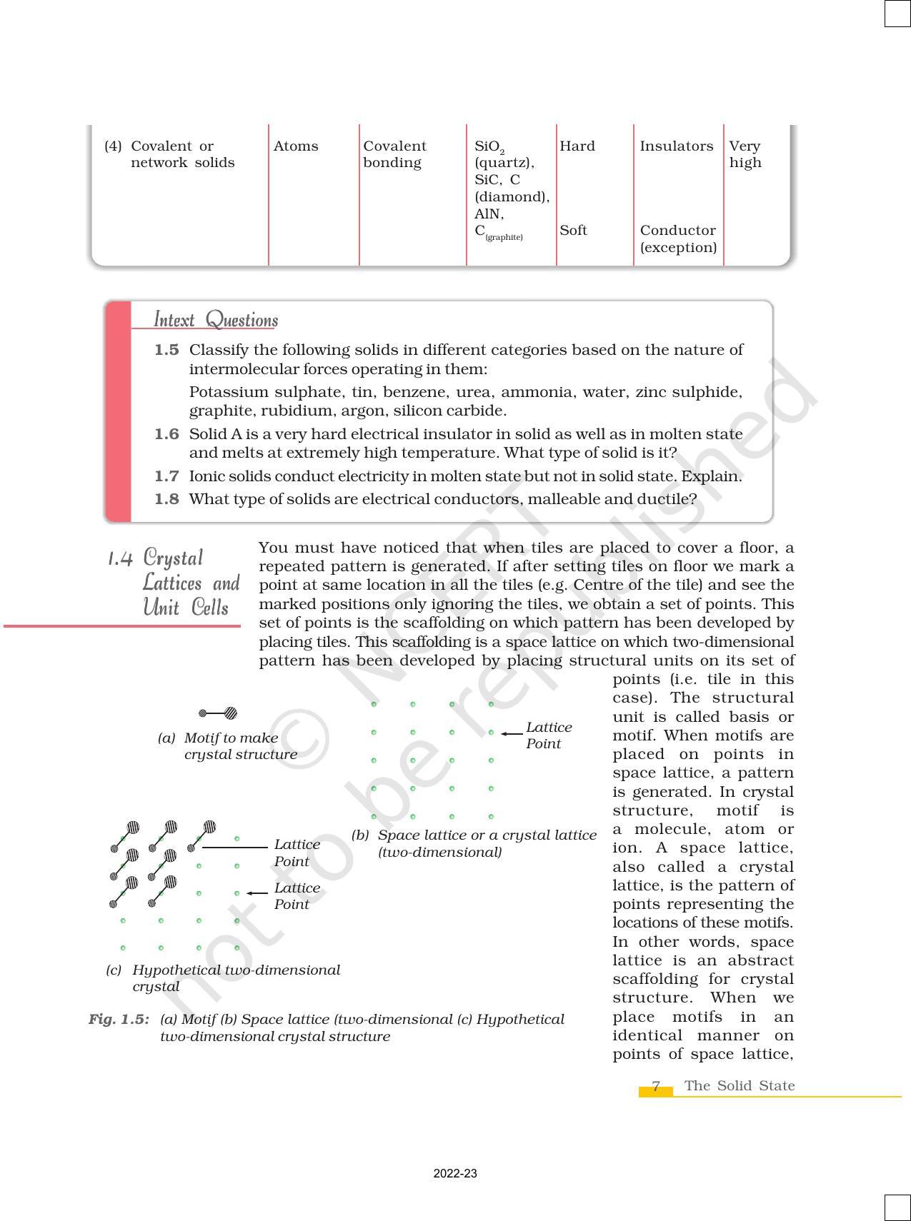 NCERT Book for Class 12 Chemistry Chapter 1 The Solid State - Page 7