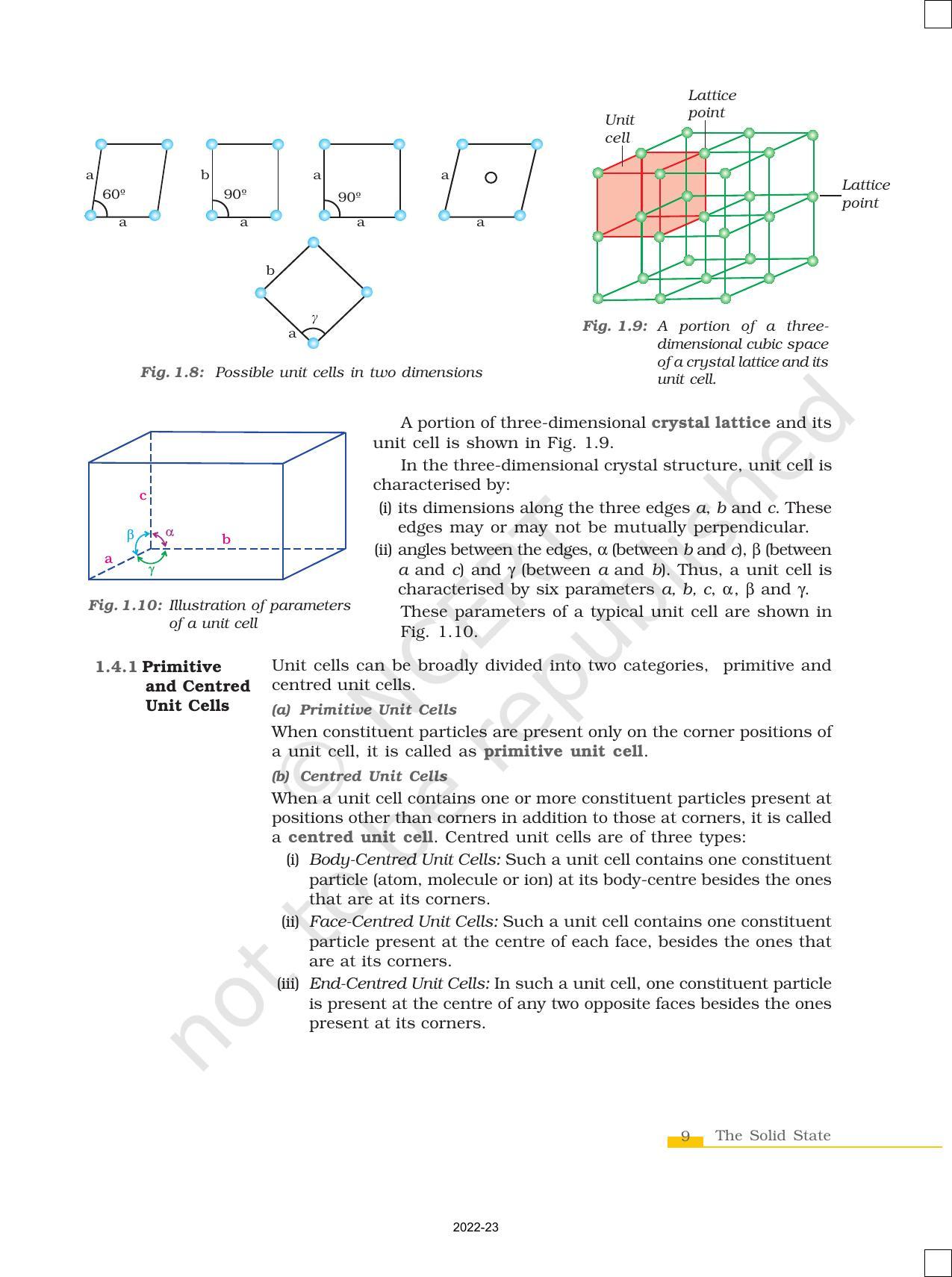 NCERT Book for Class 12 Chemistry Chapter 1 The Solid State - Page 9