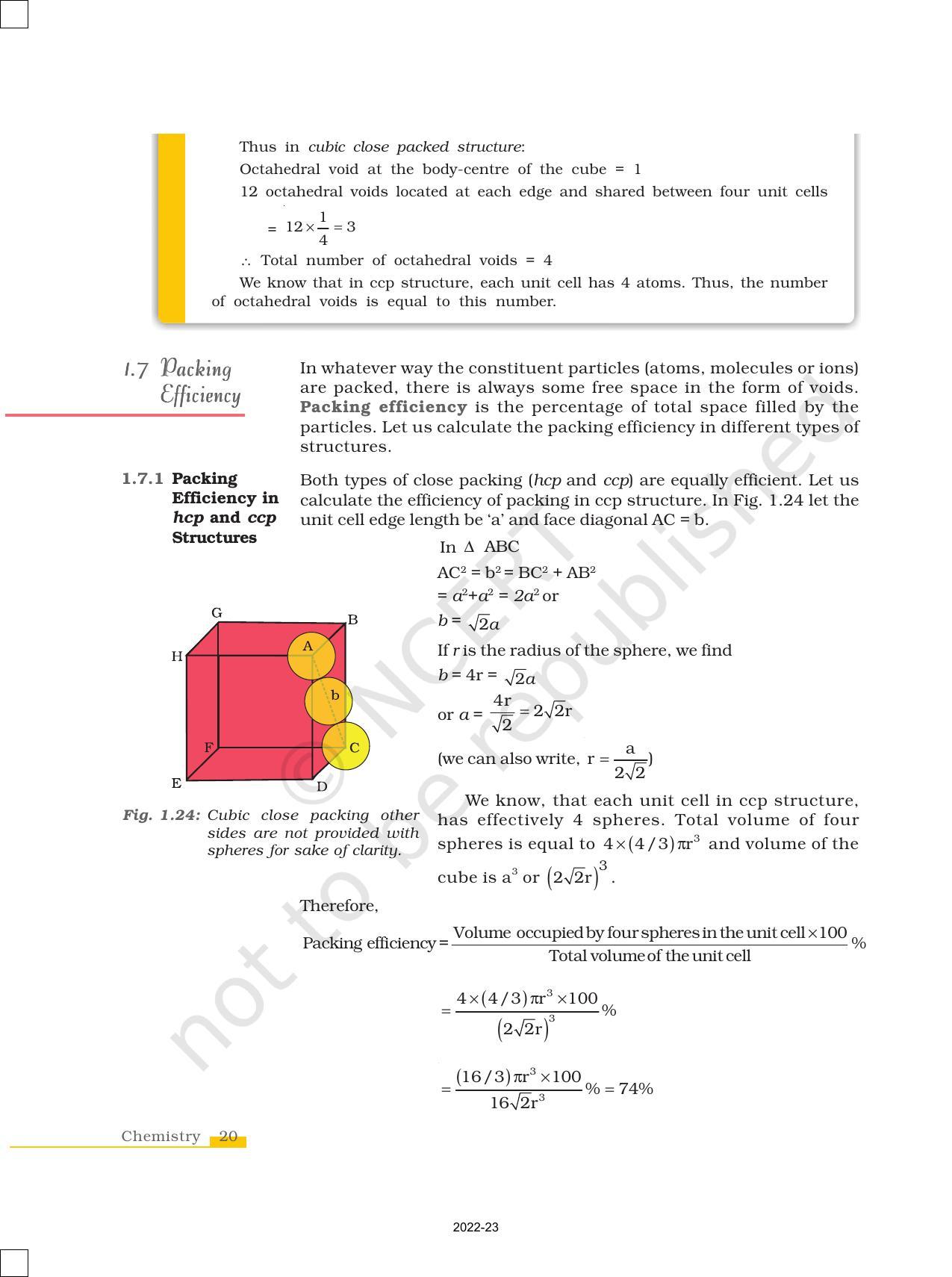 NCERT Book for Class 12 Chemistry Chapter 1 The Solid State - Page 20