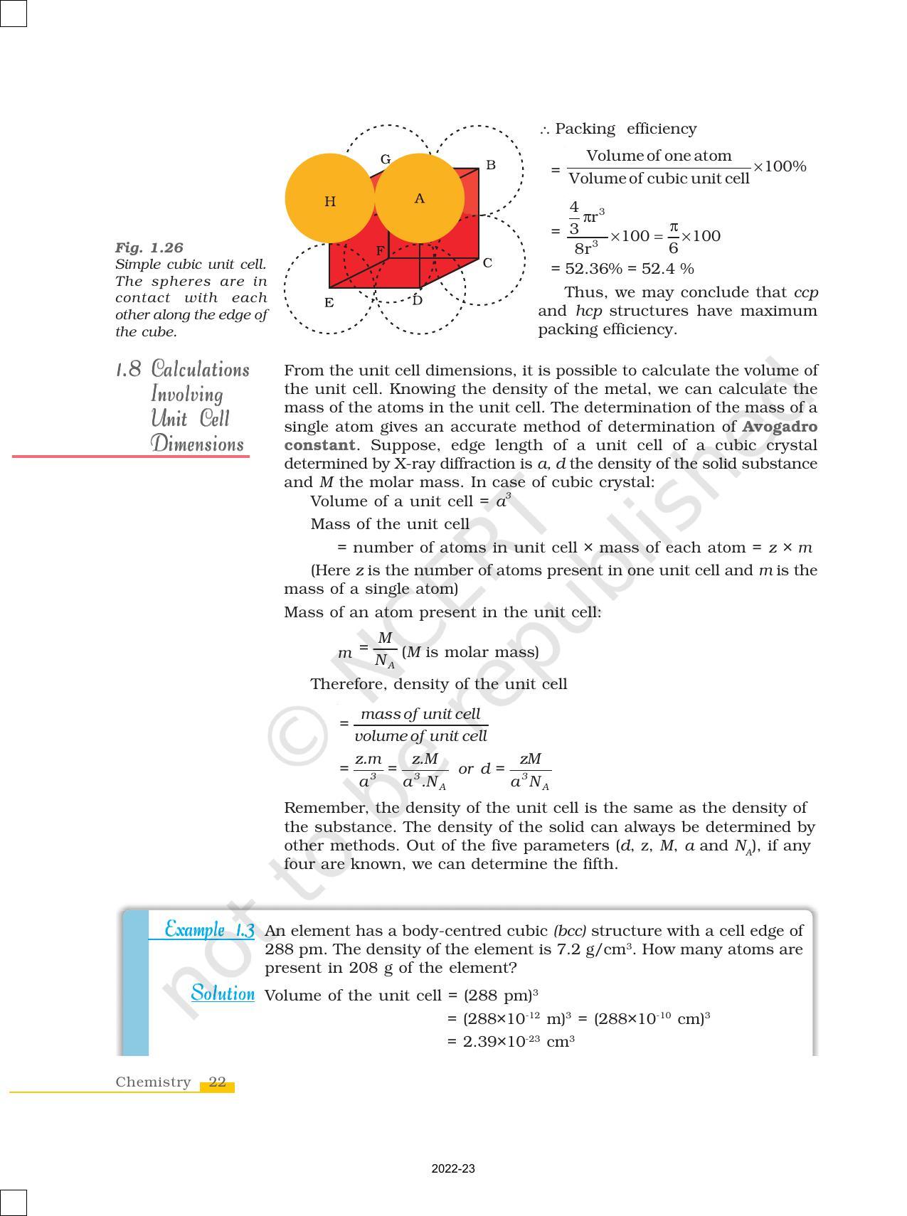 NCERT Book for Class 12 Chemistry Chapter 1 The Solid State - Page 22
