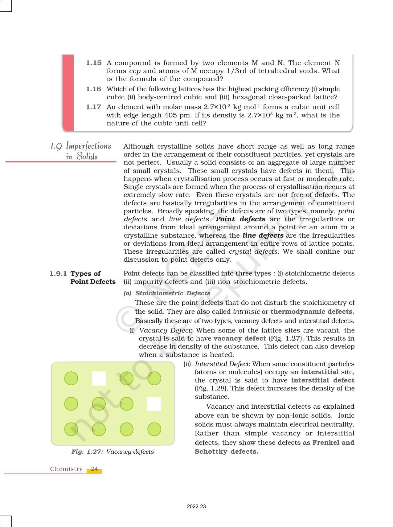 NCERT Book for Class 12 Chemistry Chapter 1 The Solid State - Page 24