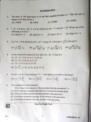 KCET 2023 Mathematics Set B-1 Question Paper