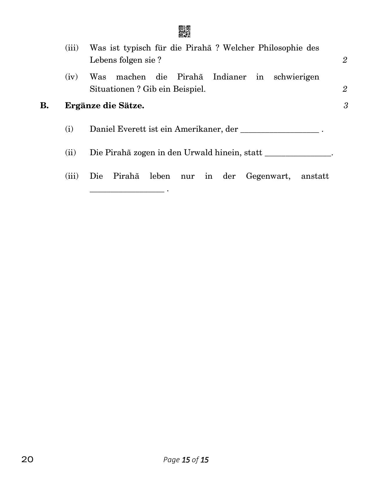 CBSE Class 12 German (Compartment) 2023 Question Paper - Page 15