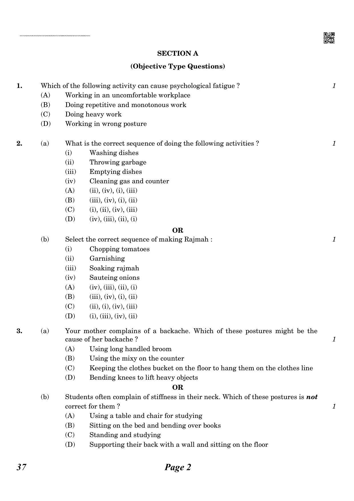 CBSE Class 10 QP_064_Home_Science 2021 Compartment Question Paper - Page 2