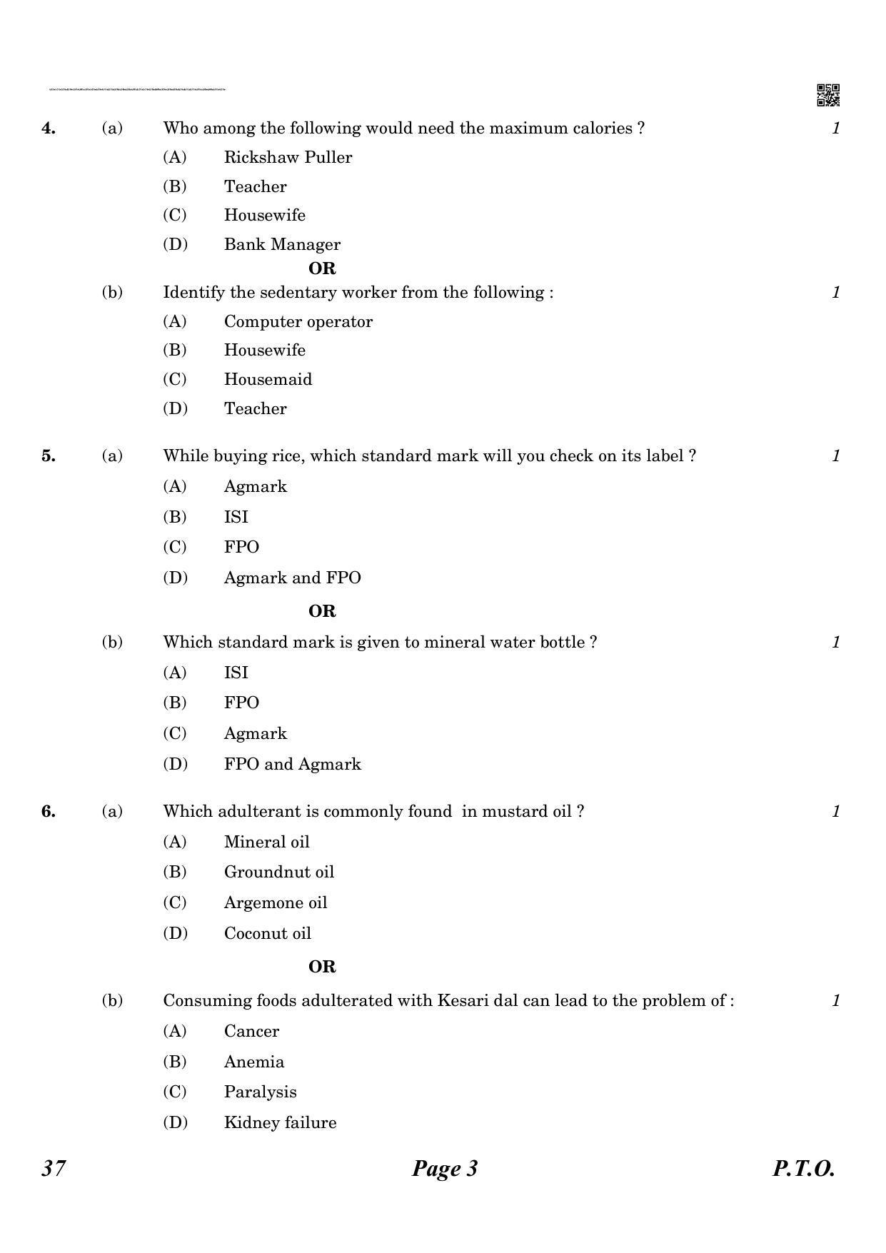 CBSE Class 10 QP_064_Home_Science 2021 Compartment Question Paper - Page 3