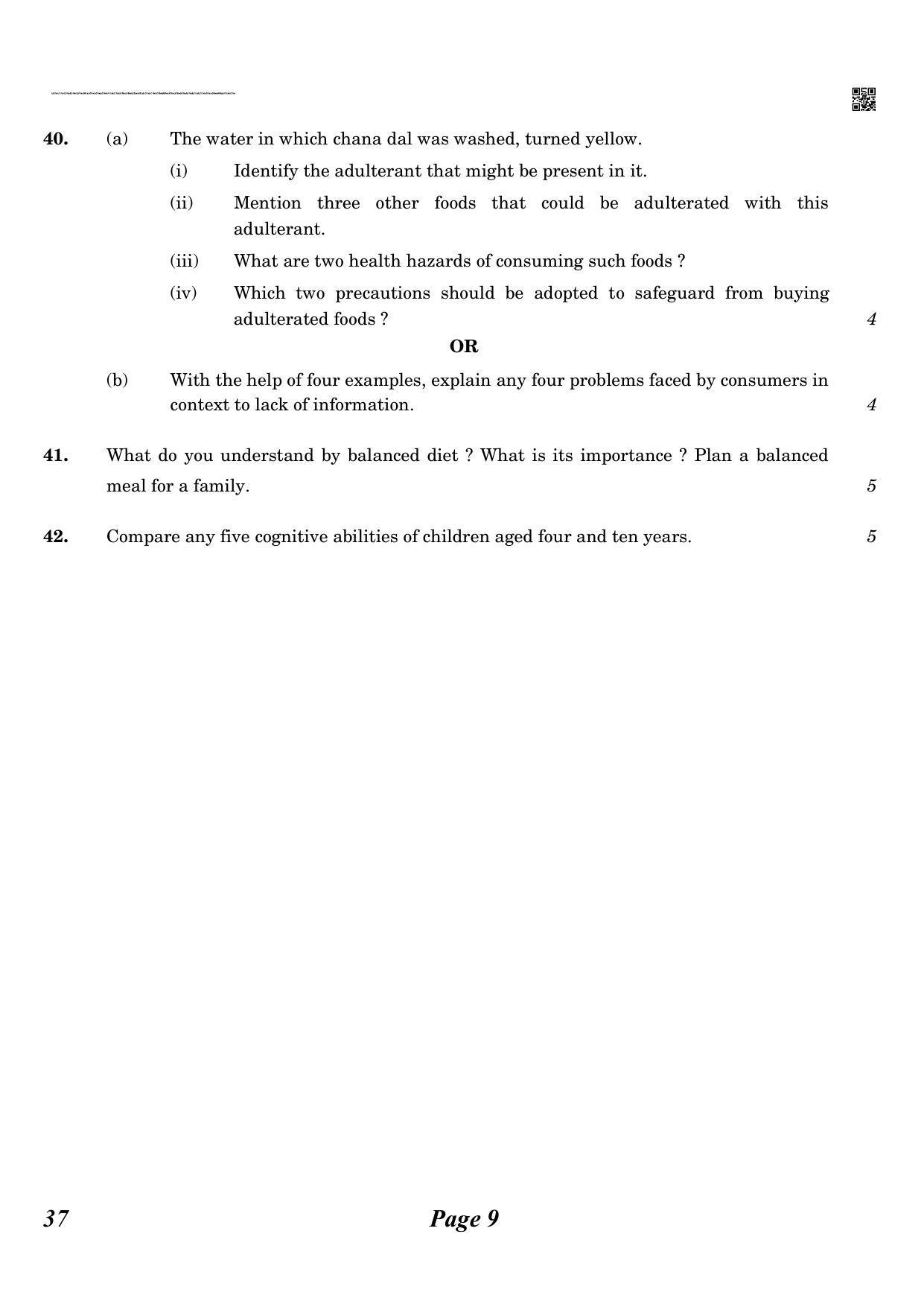 CBSE Class 10 QP_064_Home_Science 2021 Compartment Question Paper - Page 9