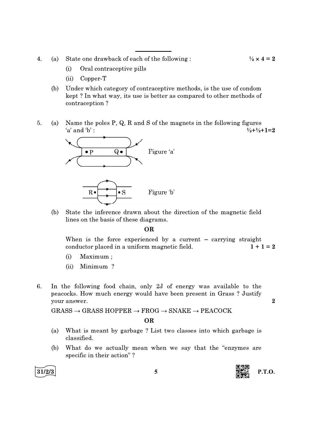 CBSE Class 10 31-2-3 Science 2022 Question Paper - Page 5