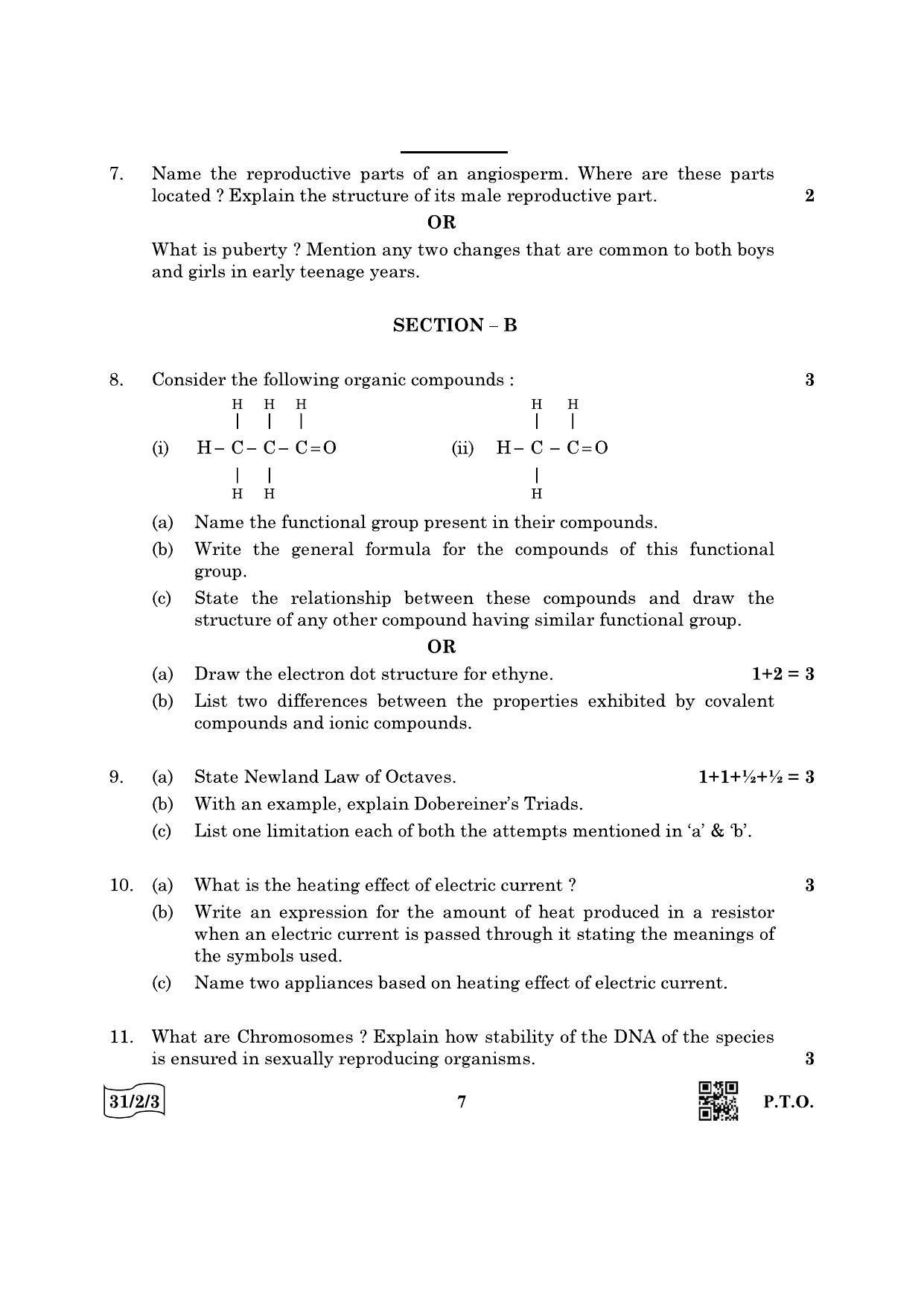 CBSE Class 10 31-2-3 Science 2022 Question Paper - Page 7