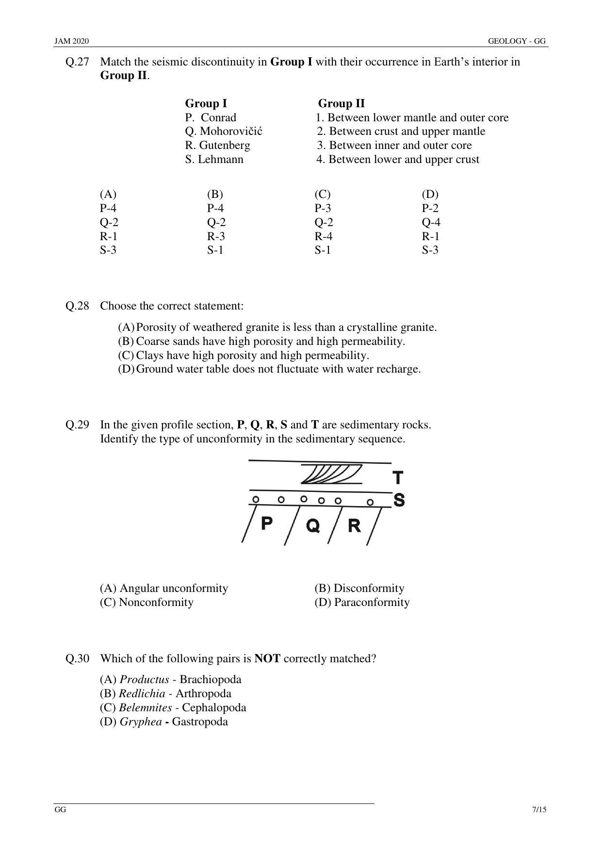 JAM 2020: GG Question Paper - Page 7