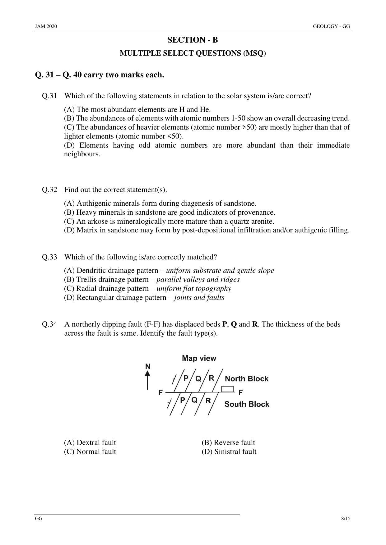 JAM 2020: GG Question Paper - Page 8
