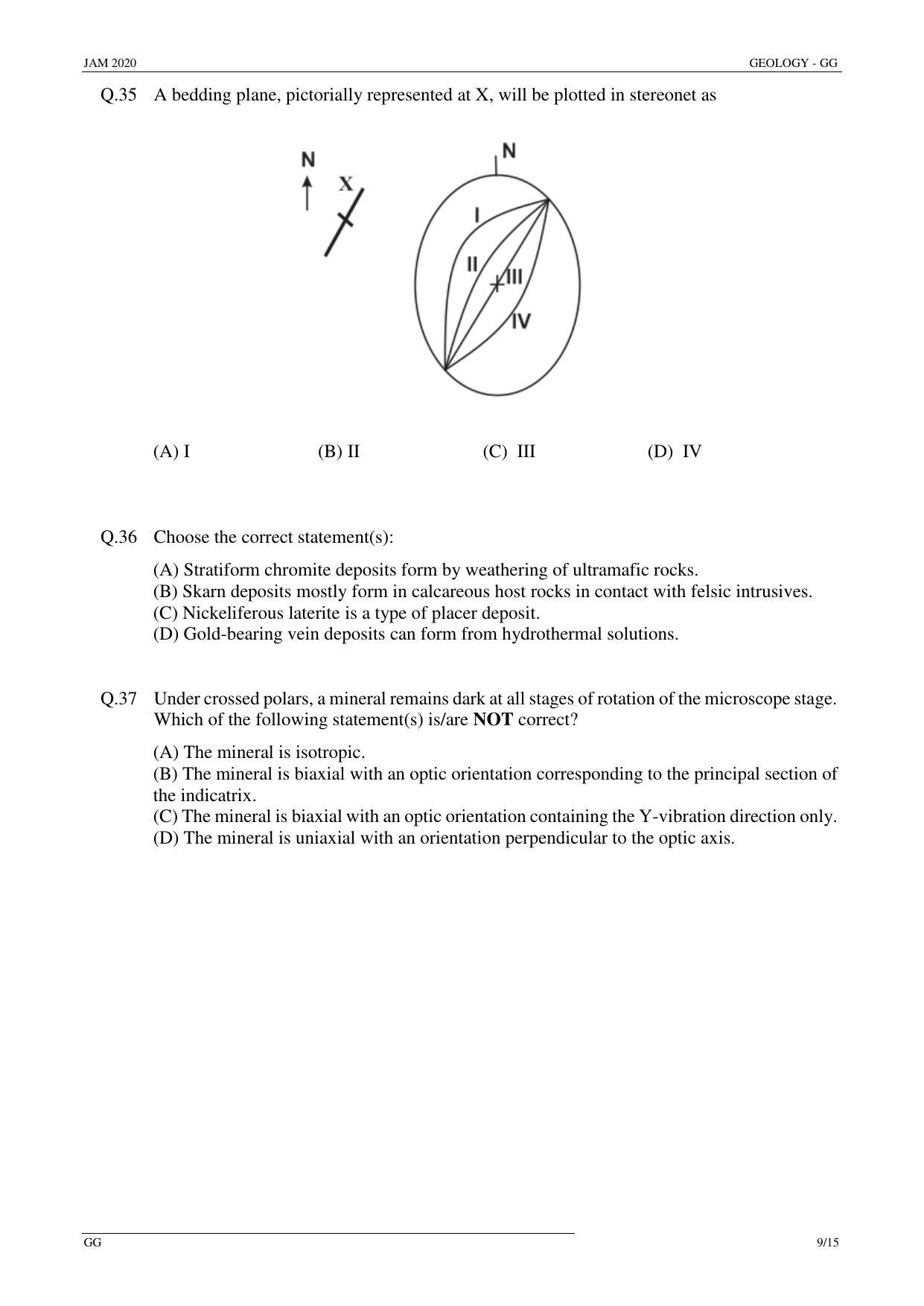 JAM 2020: GG Question Paper - Page 9