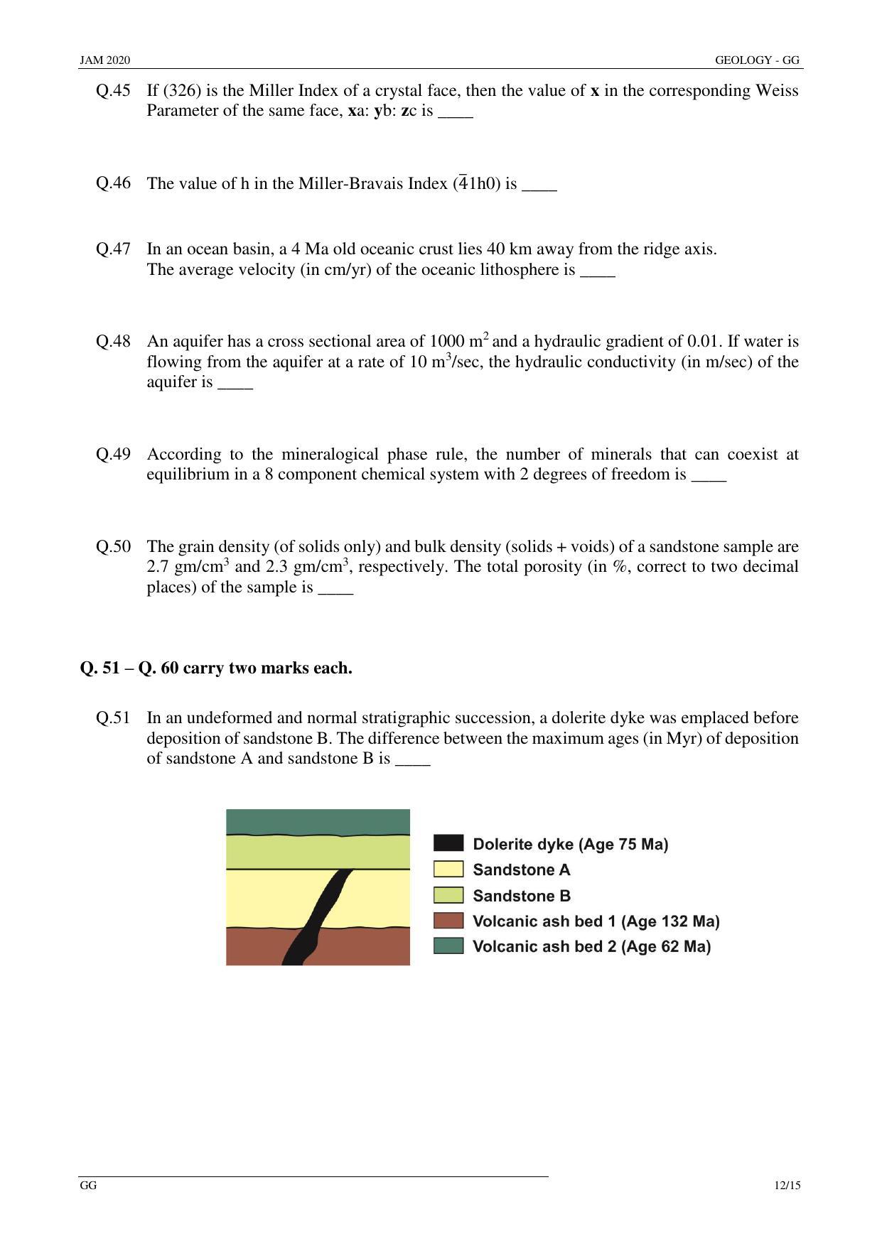 JAM 2020: GG Question Paper - Page 12