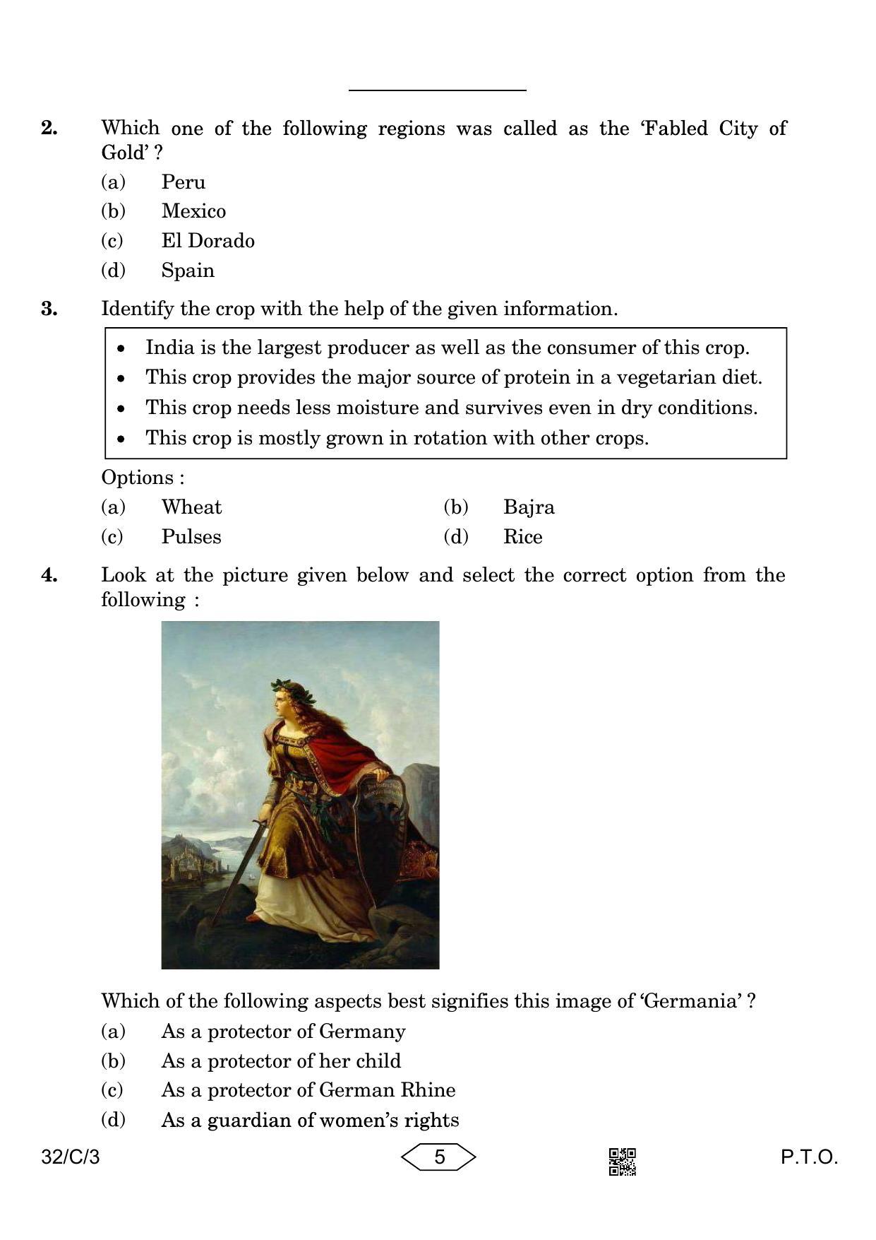 CBSE Class 10 32-3 Social Science 2023 (Compartment) Question Paper - Page 5