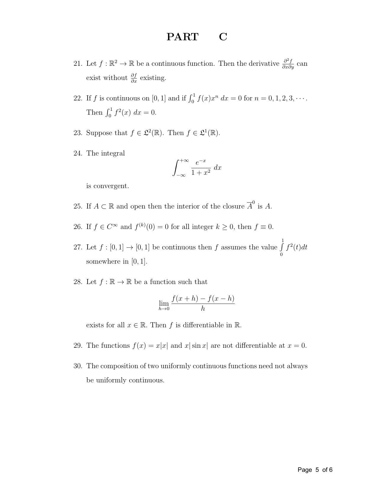 TIFR GS 2012 Mathematics Question Paper - Page 5