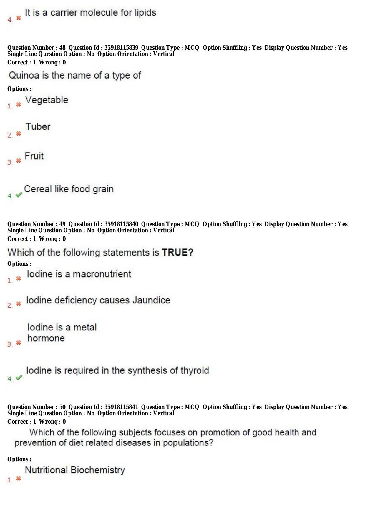 TS CPGET 2018 M.Sc. Nutrition and Dietetics (Shift 2) Question Paper with Answer Key - Page 18