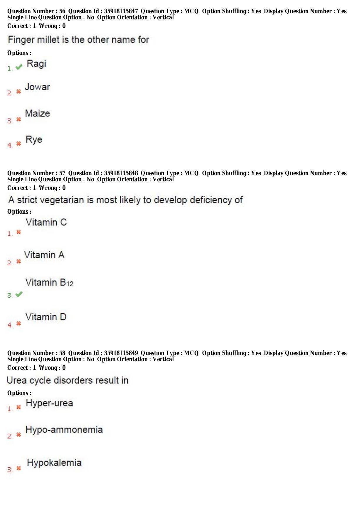TS CPGET 2018 M.Sc. Nutrition and Dietetics (Shift 2) Question Paper with Answer Key - Page 21